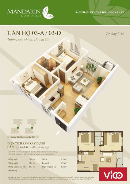 Bán gấp chung cư Giá 2.2 tỷ tại dự Mandarin Garden 2, 0973817255