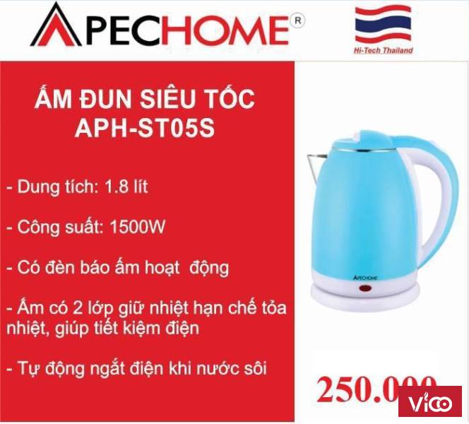 Ấm siêu tốc APHST05S Thành Đạt
