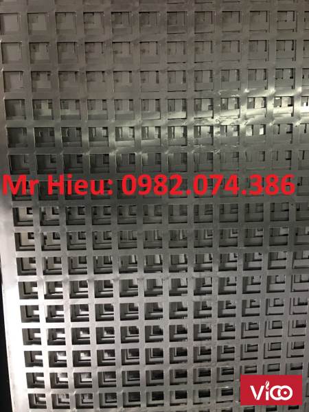 nhôm đột lỗ trang trí, inox đột lỗ, tôn mạ kẽm đột lỗ, thép đột lỗ.