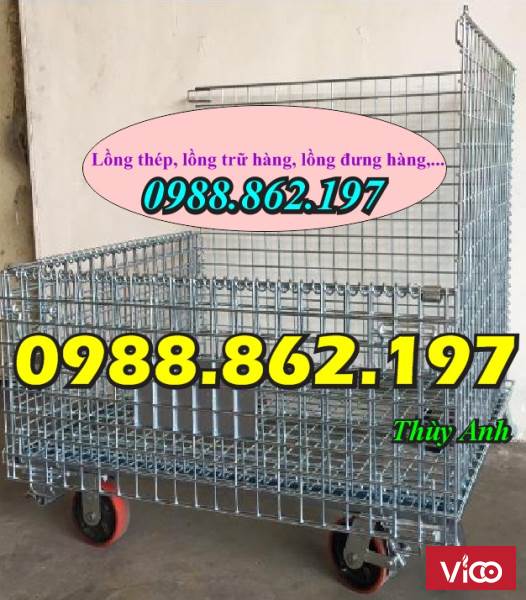 lồng xi mạ, sọt trữ hàng, sọt thép, ban long thep, lồng thép đựng hàng
