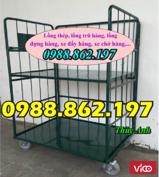 sọt trữ hàng, sọt thép, ban long thep, lồng thép có bánh xe
