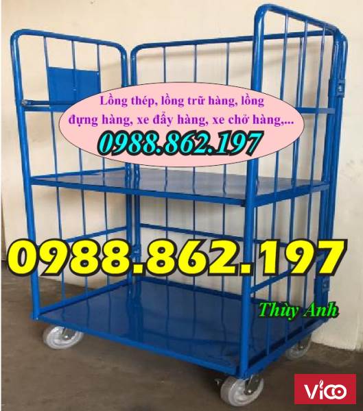 sọt trữ hàng, sọt thép, ban long thep, lồng thép có bánh xe
