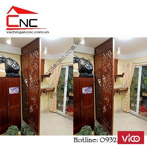 Mẫu vách ngăn cnc giá rẻ cho phòng thờ đẹp tại Lê Văn sỹ Q3