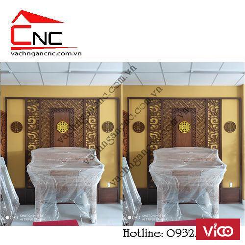 Mẫu vách ngăn cnc giá rẻ cho phòng thờ đẹp tại Lê Văn sỹ Q3