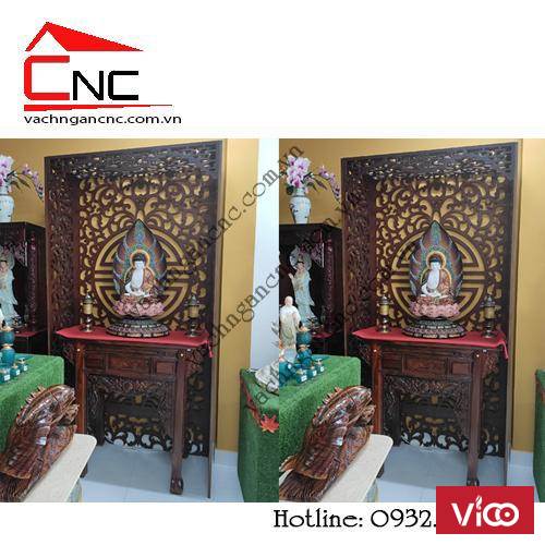 Mẫu vách ngăn cnc giá rẻ cho phòng thờ đẹp tại Lê Văn sỹ Q3