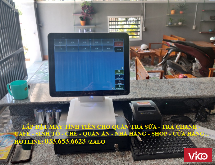 Máy tính tiền cho quán sữa chua trân châu