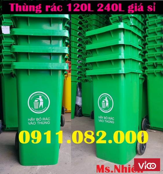Thùng rác giá rẻ tại khánh hòa Thùng rác 120L 240L 660L lh 0911.082.000