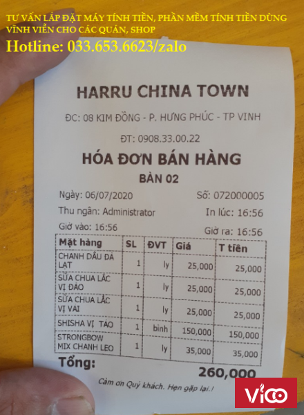 Bán máy tính tiền cho quán cafe, quán sinh tố ở Vinh