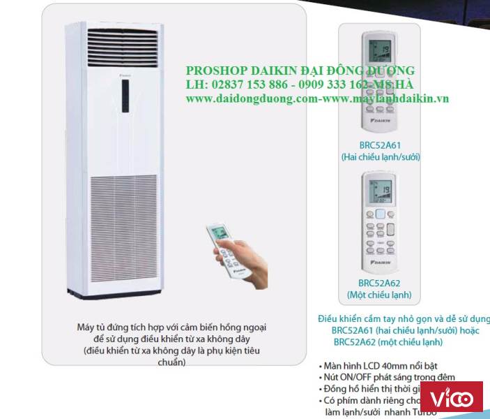 Máy lạnh tủ đứng Daikin FVRN160BXV1V/RR160DBXY1V gas R410 Thiết kế bảng điều khiện điện tử hiện đại