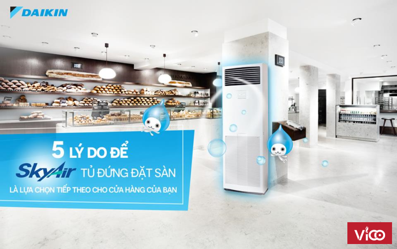 Phân phối Máy lạnh tủ đứng Daikin FVRN125BXV1V/RR125DBXY1Vtrang nhã và sang trọng