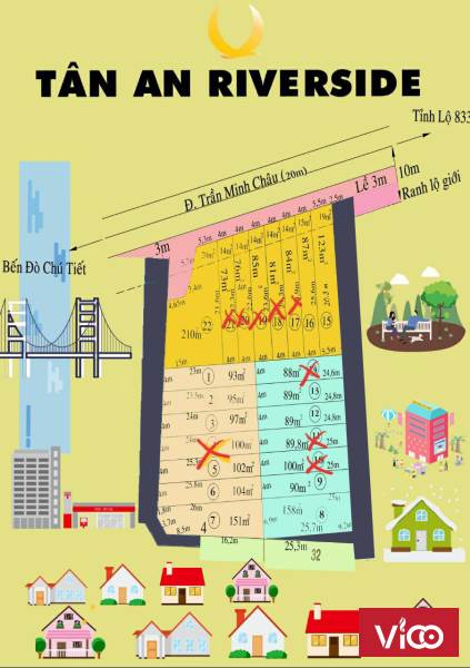 Chính chủ bán 22 lô mặt tiền Trần Minh Châu, TP. Tân An
