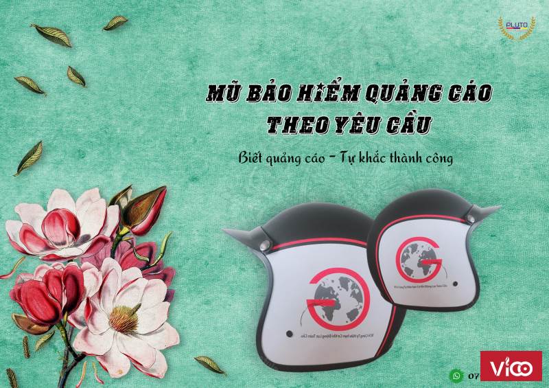Mũ bảo hiểm quảng cáo theo yêu cầu uy tín chất lượng