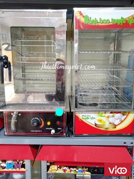 Tủ hấp bánh bao trưng bày 4 tầng mini