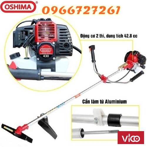 Máy cắt cỏ Oshima 430 bạc động cơ 2 thì công suất 1500W
