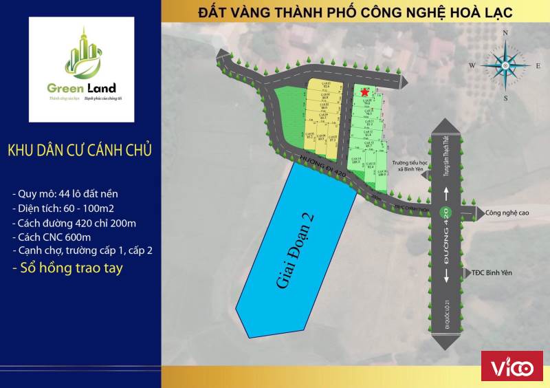 bán đất nền tái định cư 44 lô cánh chủ thôn bình yên