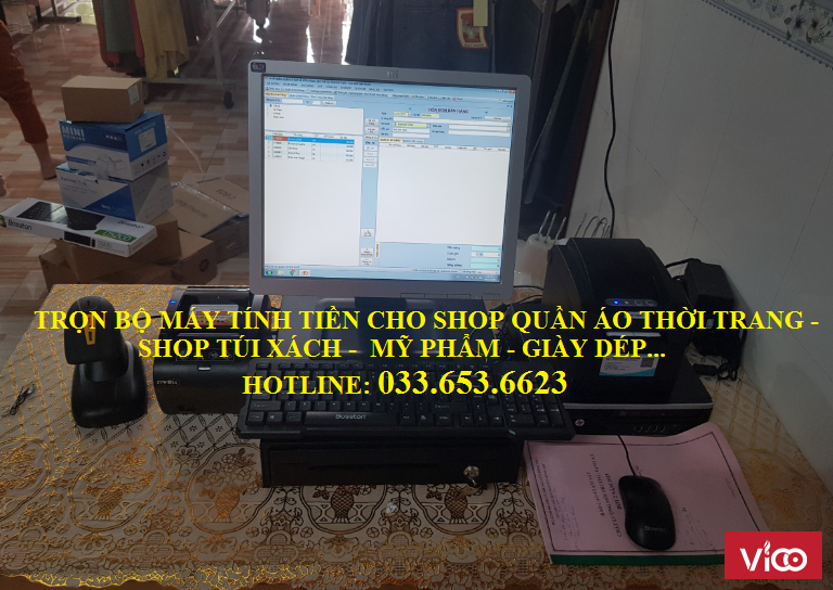 Lắp máy tính tiền giá rẻ cho shop quần áo tại Bến Tre
