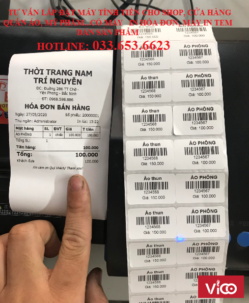 Lắp máy tính tiền giá rẻ cho shop quần áo tại Bến Tre