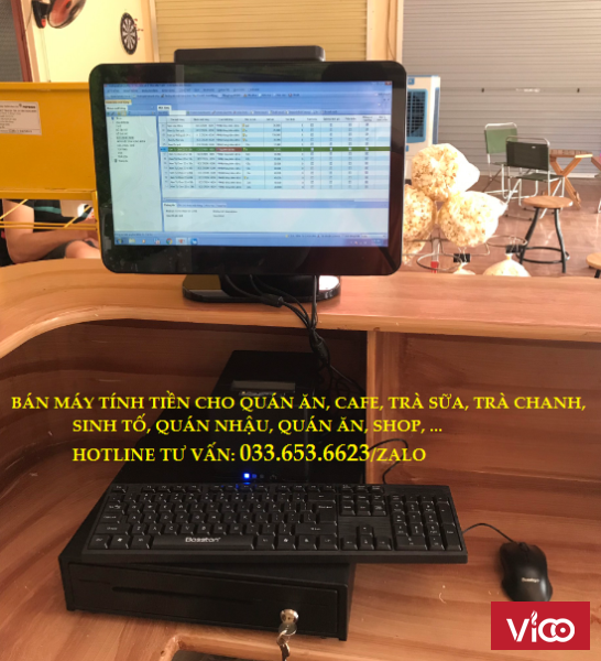 Máy Pos tính tiền cho cafe, nước giải khát, trà sữa