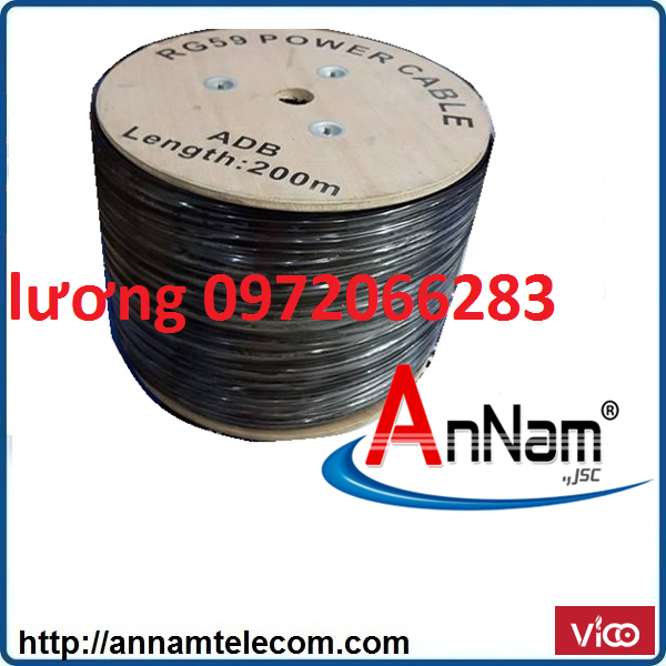 Cáp Đồng Trục Liền Nguồn RG59 2C Đồng 0.81mm