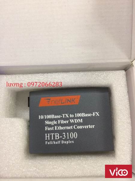 Bộ chuyển đổi 1 sợi Converter quang điện Netlink HTB3100A/B 25Km loại 10/100