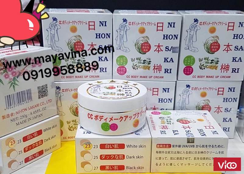 Kem BODY NIHONSAKARI Dưỡng Trắng Che Khuyết Điểm Body CC Cream Spa