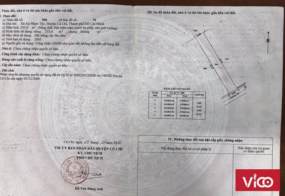 Sang nhượng liền lô đất 6x42 tại An Nhơn TâyCủ Chi