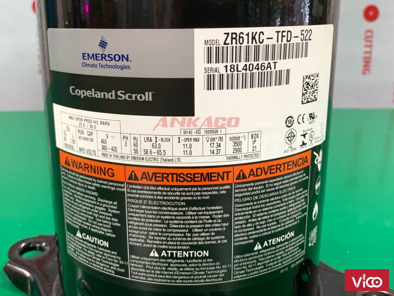 Giá bán LH 0912214283 chuyên cung cấp, lắp đặt Block Copeland 5hp ZR61KC TFD 522 giá tốt