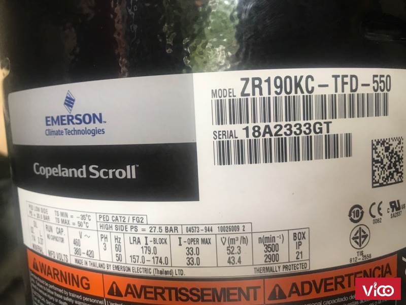 Phân phối sỉ và lẻ lốc lạnh Copeland ZR190KC TFD 550 với giá ưu đãi trên thị trường