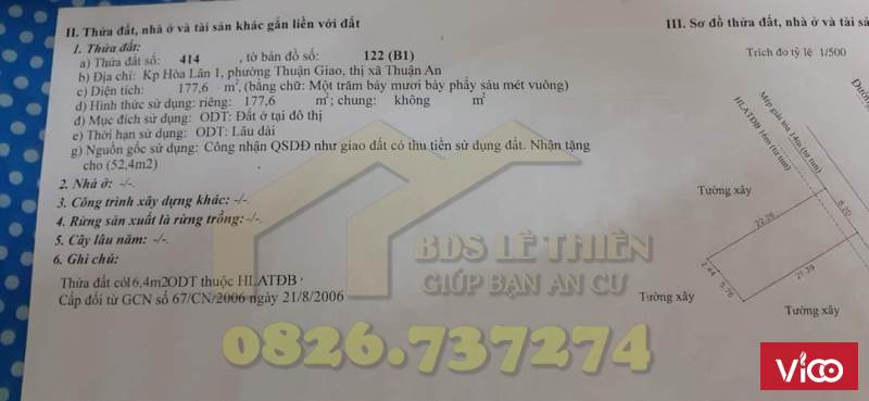 Bán đất mặt tiền Nguyễn Thị Minh Khai, Hòa Lân 1, Thuận Giao, Thuận An, Bình Dương. DT 177m2