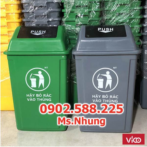 Thùng rác 60 Lít nắp Push