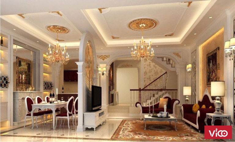 Thi công trần thạch cao cổ điển quận 8