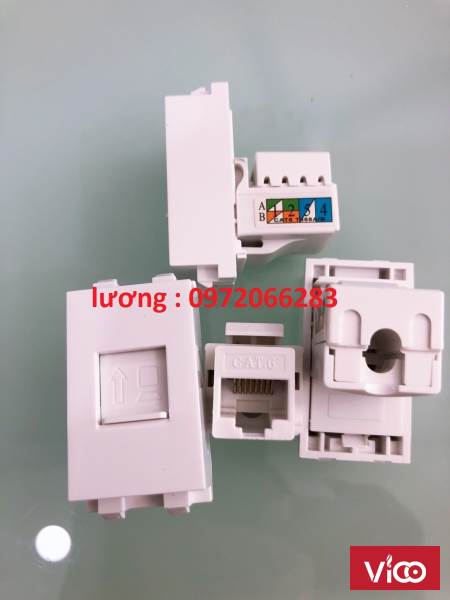 Nhân mạng RJ45 nắp âm tường, âm sàn (cat5/cat6) sẵn hàng