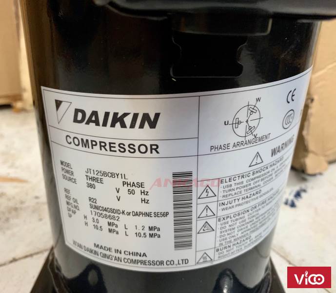 Cung ứng và lắp đặt block Daikin 4 HP JT125BCBY1L bao test chưa qua mối hàn