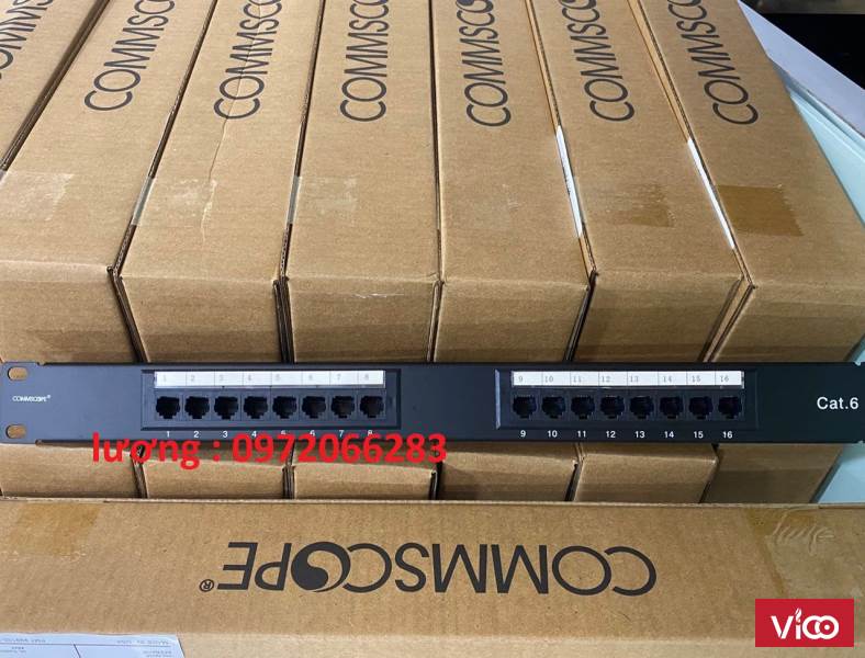 Thanh đấu nôi Patch panel Cat6 Commscope/Amp 16 port 13750146