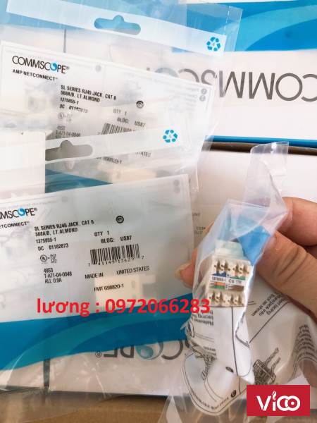 Nhân mạng Cat6 AMP RJ45 mã 13750551 MODULAR JACK CommScope