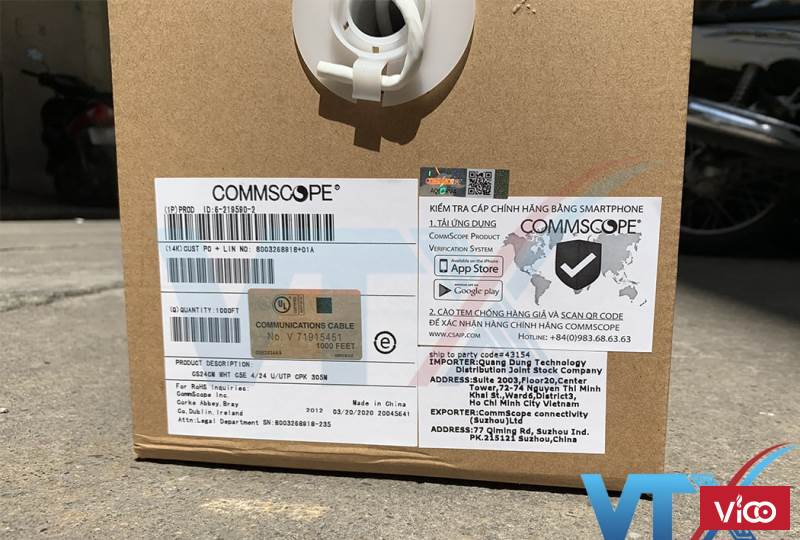 Cáp mạng Commscope Cat5e UTP PN 62195902 chính hãng, giá rẻ, chiết khấu cao