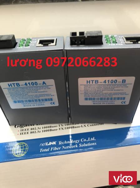Bộ chuyển đổi 1 sợi Converter quang điện Netlink HTB4100AB loại 10/100/1000
