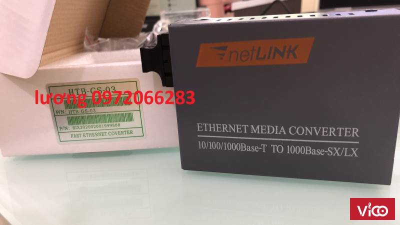 Bộ chuyển đổi 2 sợi Converter quang điện Netlink HTBGS03 loại 10/100/1000