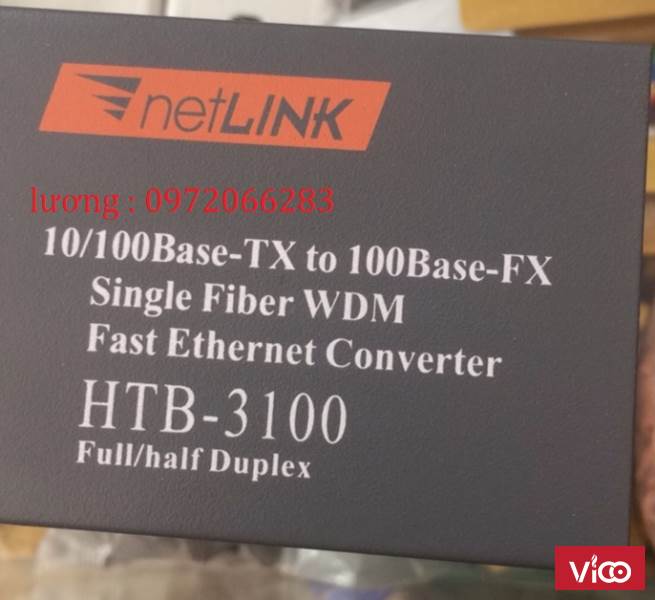 Bộ chuyển đổi 1 sợi Converter quang điện Netlink HTB3100A/B 25Km loại 10/100