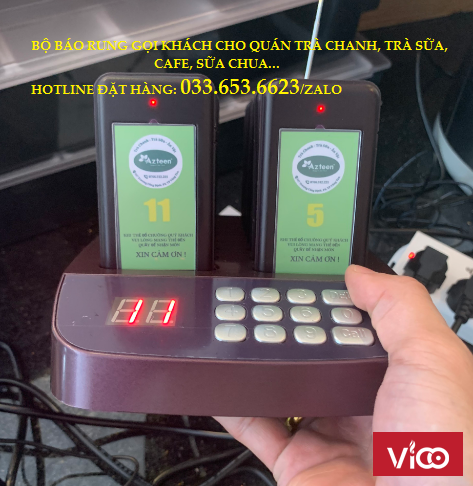 Bộ rung gọi khách lấy đồ uống không dây cho trà chanh tại Hội An