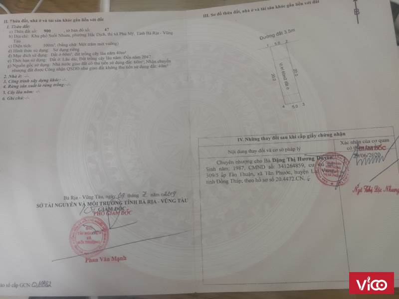 bán nhanh lô đất 100m2 có 60tc, sổ hồng riêng công chứng ngay