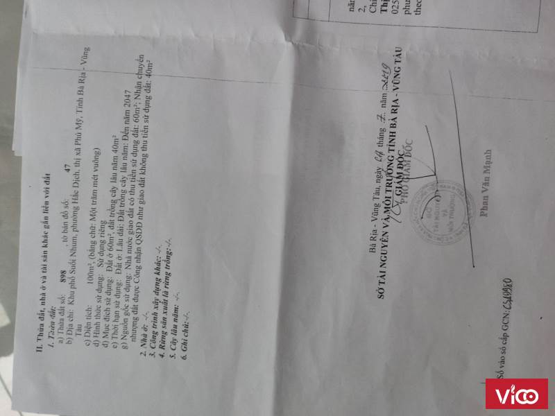 bán nhanh lô đất 100m2 có 60tc, sổ hồng riêng công chứng ngay