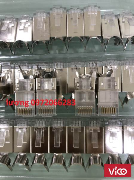 Bộ hộp Hạt mạng Cat6A chống nhiễu FTP có đuôi kèm chụp