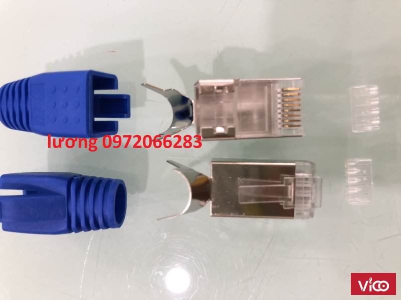 Bộ hộp Hạt mạng Cat6A chống nhiễu FTP có đuôi kèm chụp