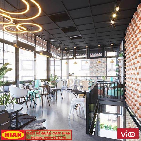 Thiết Kế Quán Cafe Khung Thép 2 Tầng Hiện Đại Báo Giá Ngay