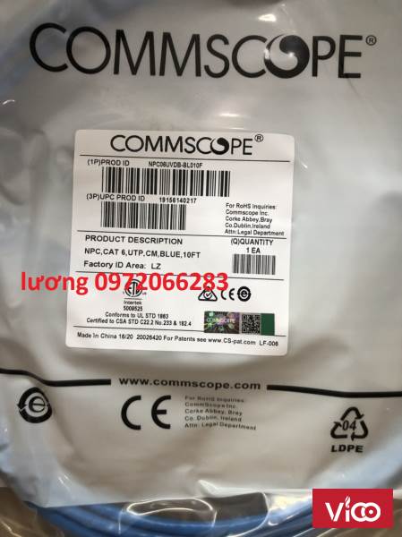 Dây nhảy patch cord 5m Cat6 Blue (NPC06UVDBBL017F) commscope