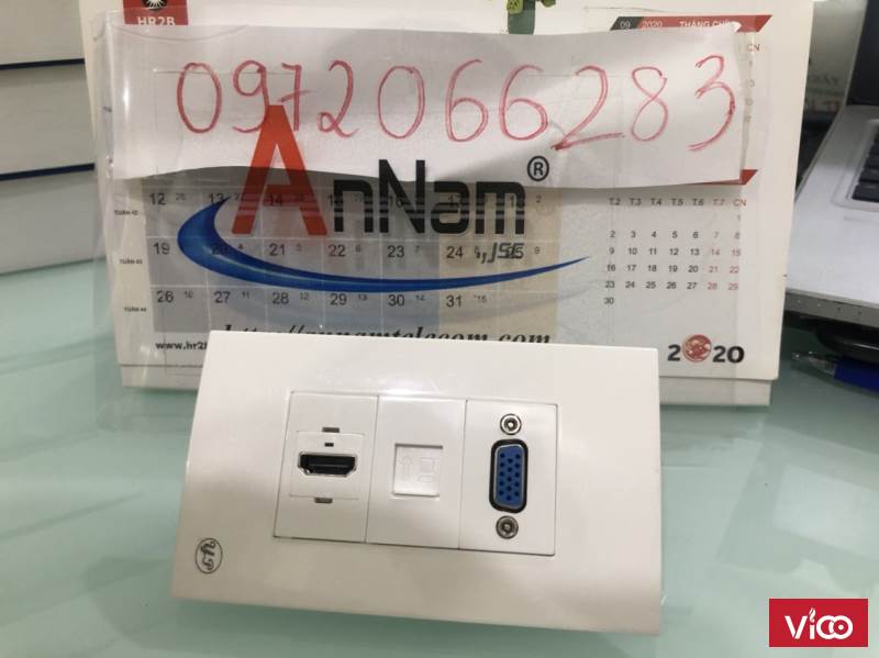 Bộ wallplate 3 cổng âm tường HDMIVGALAN