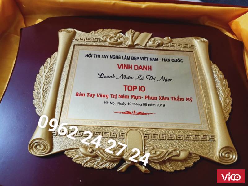 bán bằng khen đại lý, bằng chứng nhận, chỗ bán bằng khen trưng bày spa thẩm mỹ