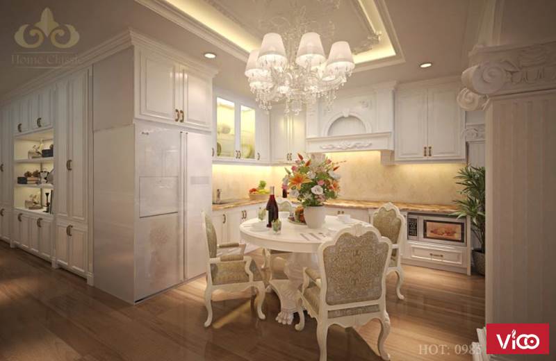 Công trình thiết kế và thi công nội thất tân cổ điển tại chung cư Hà Đô Cầu Giấy