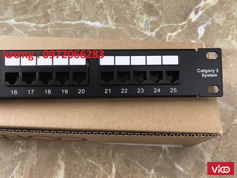 Thanh đấu nối Patch Panel RJ11 Cat3 AMP 25port commscope sẵn hàng